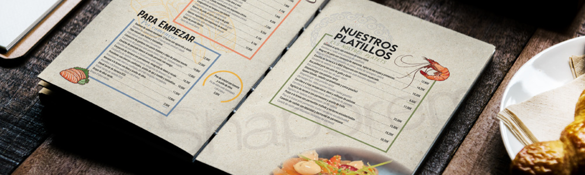 diseño de cartas hostelería Granollers Grava